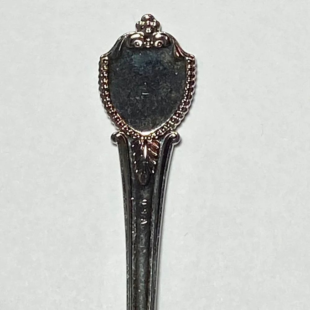 Florida Collectible Silver Travel Souvenir 4 3/8” Spoon Enamel Shield USA EUC‎